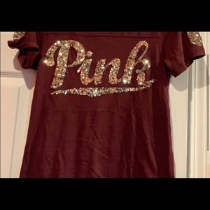 Pink maroon sparkle top